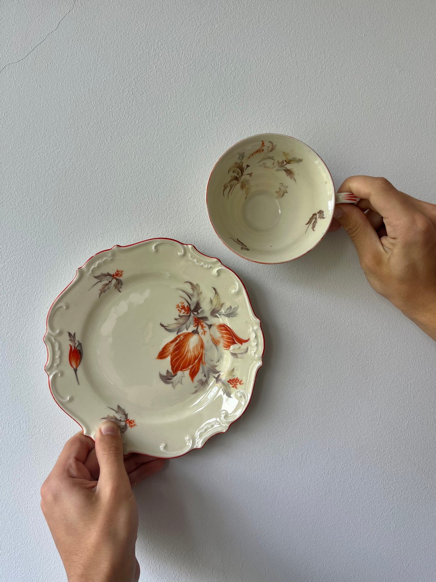 Vintage Tableware Beige Orange